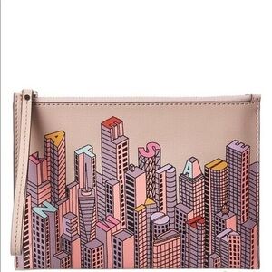 Kate Spade New York Rock Center Skyline Small Saffiano Leather Wristlet NWOT
